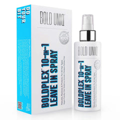 BOLD UNIQ Boldplex heat protectant spray bottle protects hair with lightweight shield.