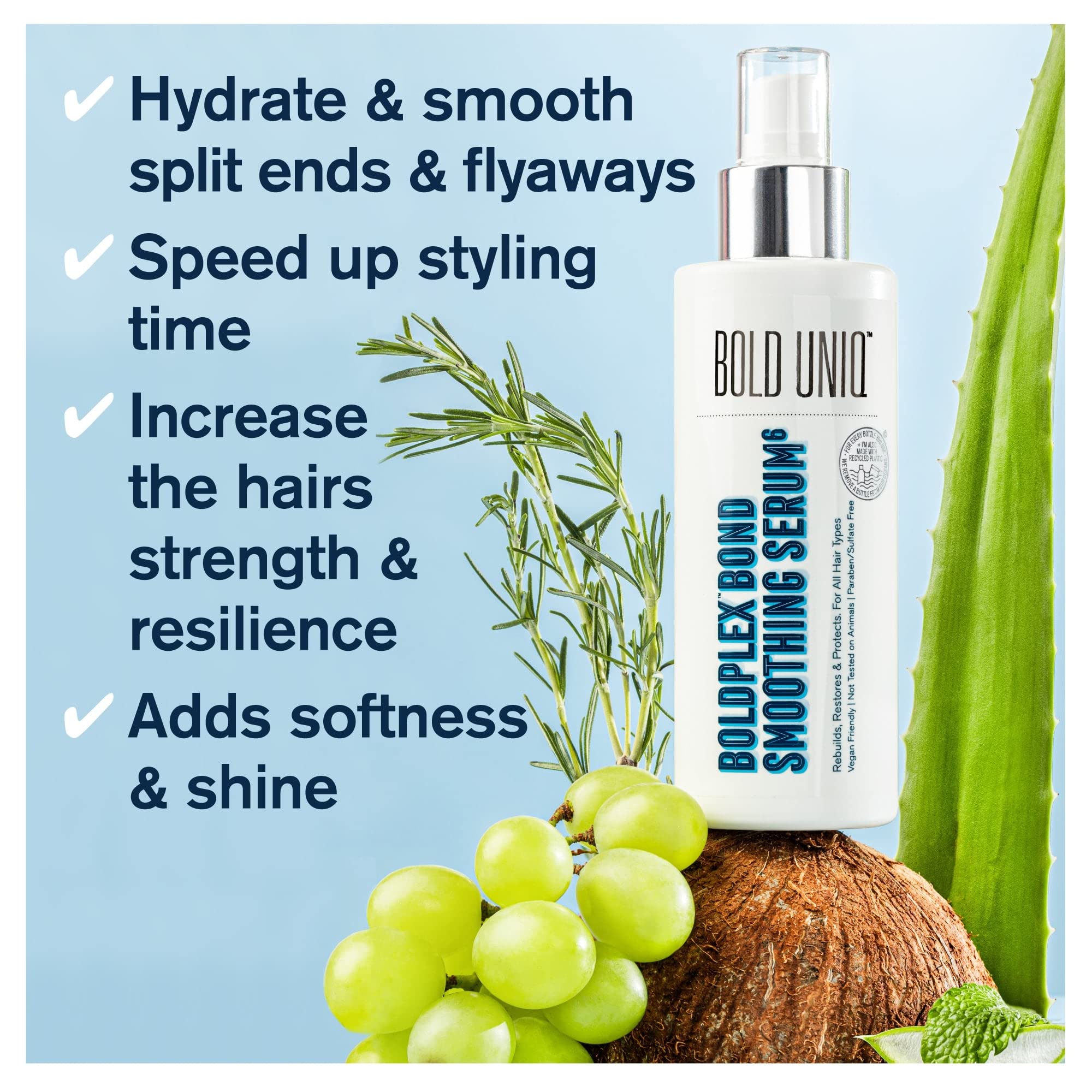 Bold UNIQ Boldplex 6 serum travel-friendly bottle demonstrates compact design for on the go use