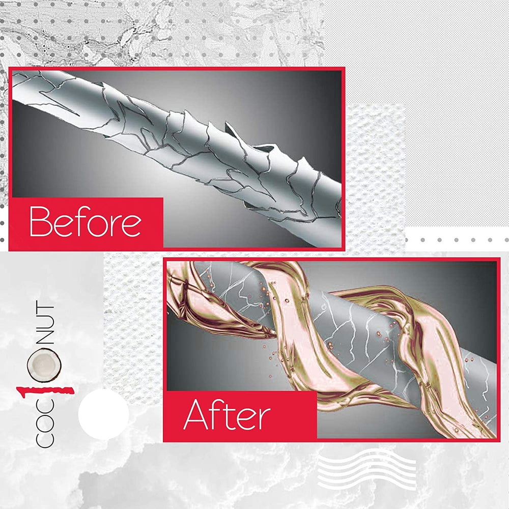 Hair ends treated by Coconut Thermal Protection Spray for smoother finish.