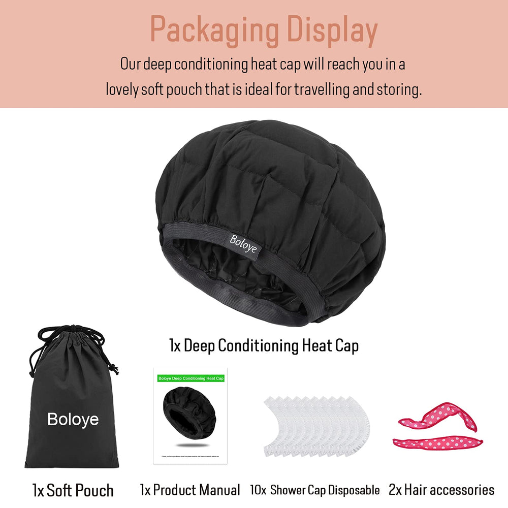 Boloye 10-piece disposable shower cap pack for travel and convenience