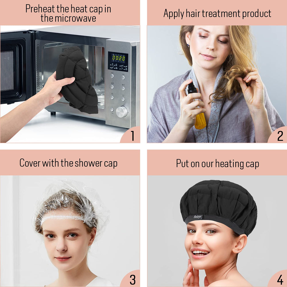 Boloye cordless hot cap worn for hands-free hair care and styling