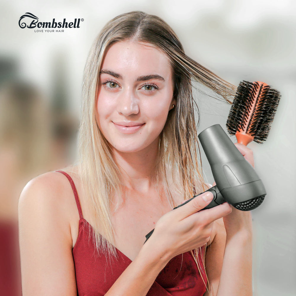 Bombshell boar bristle round brush offers salon-grade styling at home
