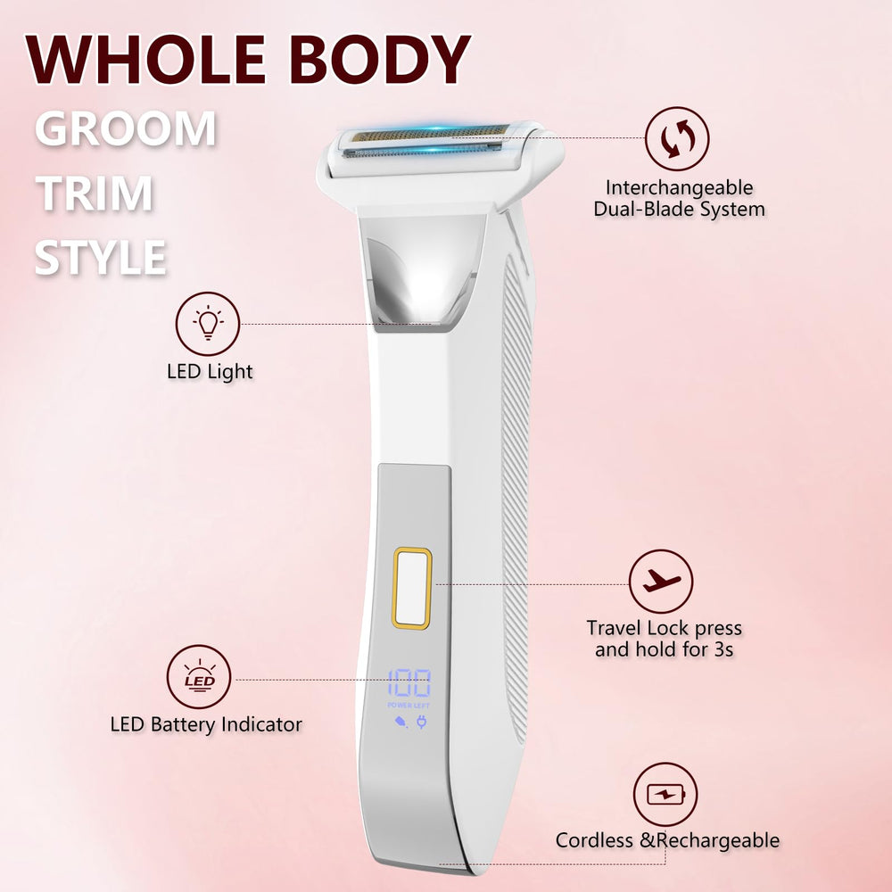 Bomic bikini trimmer ceramic head safety emphasizes gentle grooming for sensitive skin