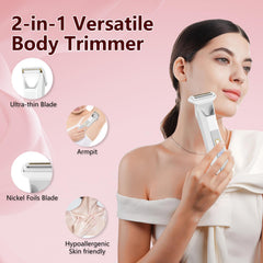 Bomic bikini trimmer foil head closeup highlighting precise finish for smooth skin