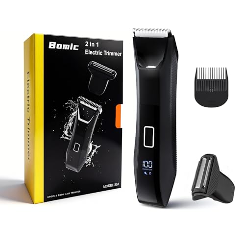 Bomic Manscaper Trimmer dual-head closeup enables precise, comfortable body grooming.