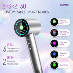 BOMIDI hair dryer diffuser attachment ensures even heat distribution for salon-like styling.