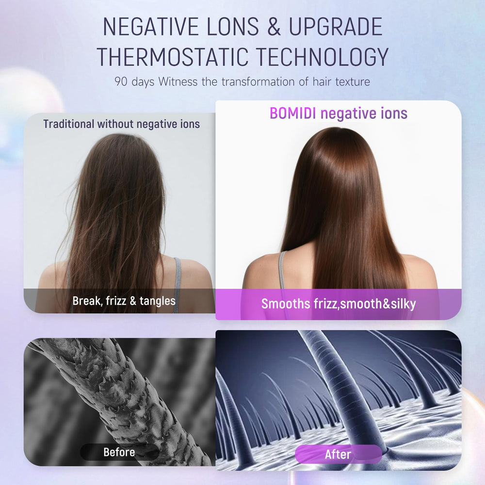 BOMIDI high-speed motor close-up reveals strong wind for rapid blow-drying.