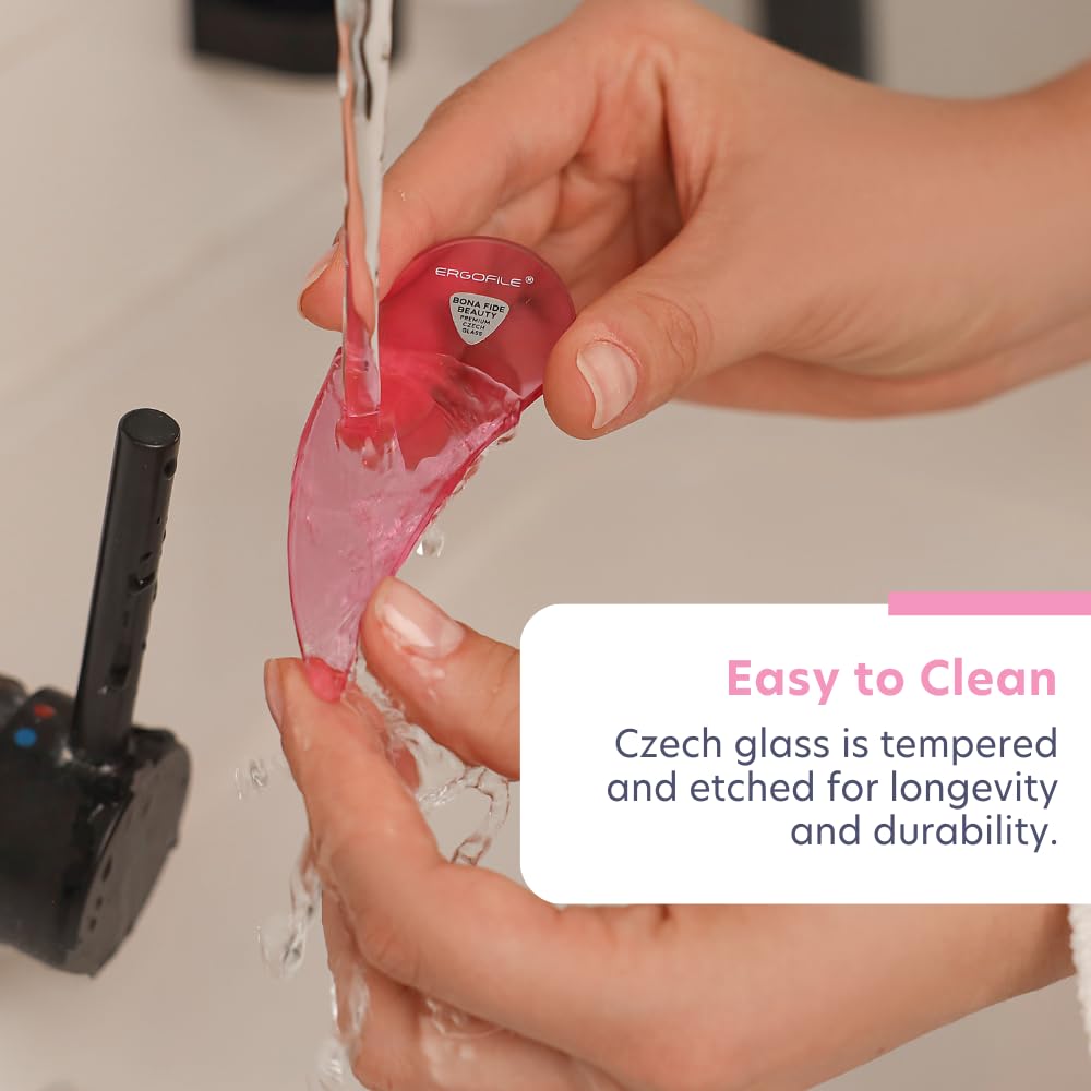 Bona Fide Beauty Ergo File care sleeve storage image shows easy storage after use