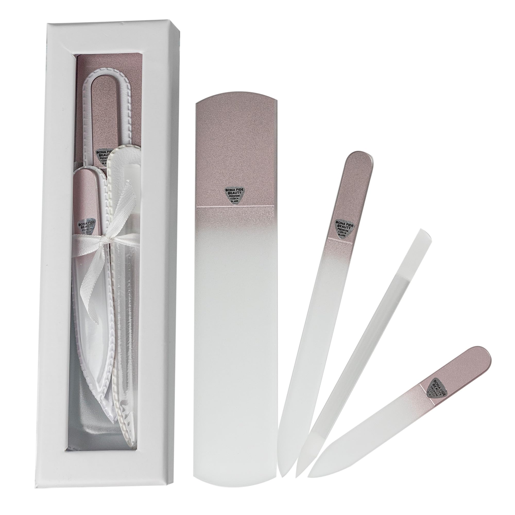 Bona Fide Beauty foot file in rose gold close-up for smooth heels