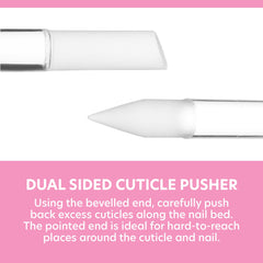 Bona Fide Beauty glass cuticle pusher pointed tip cleans hard-to-reach areas around nails