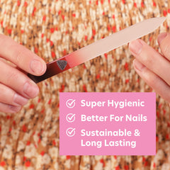 Bona Fide Beauty glass nail file travel case open shows portability