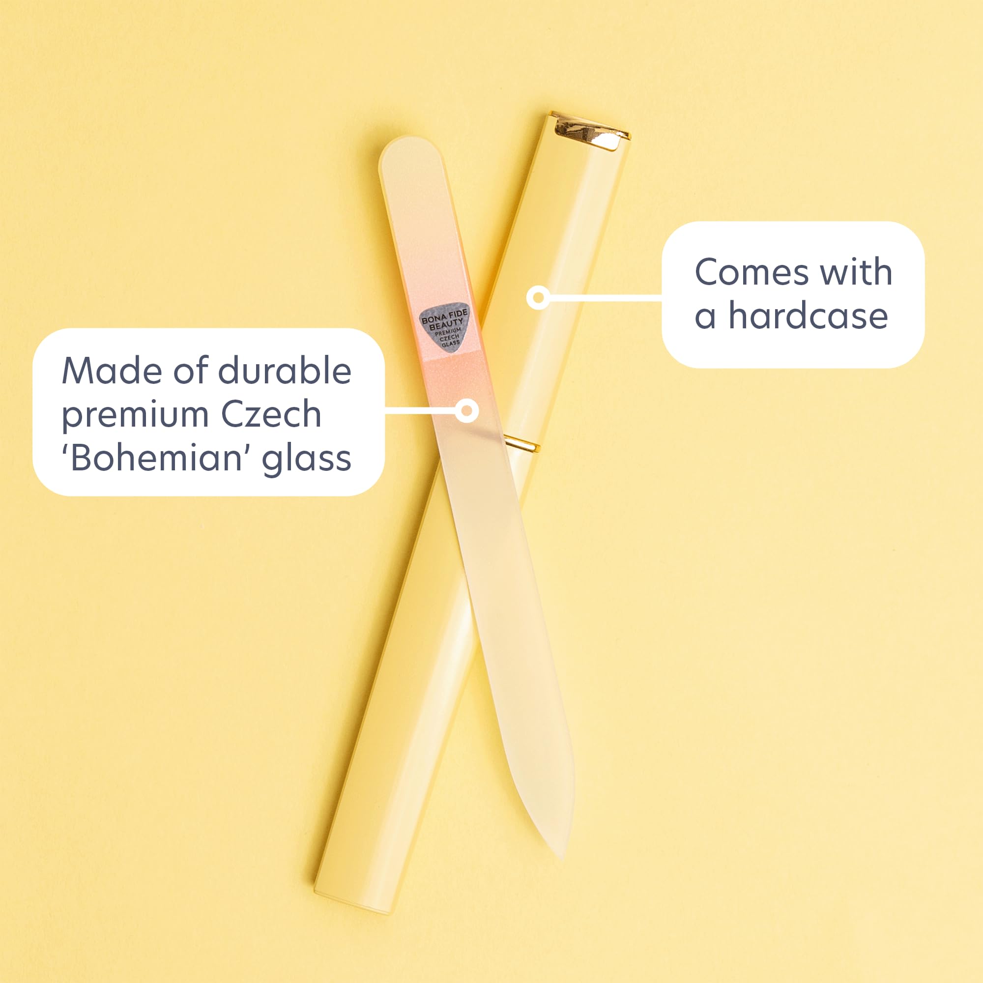 Bona Fide Beauty Czech glass file care tip for longevity and safe storage.