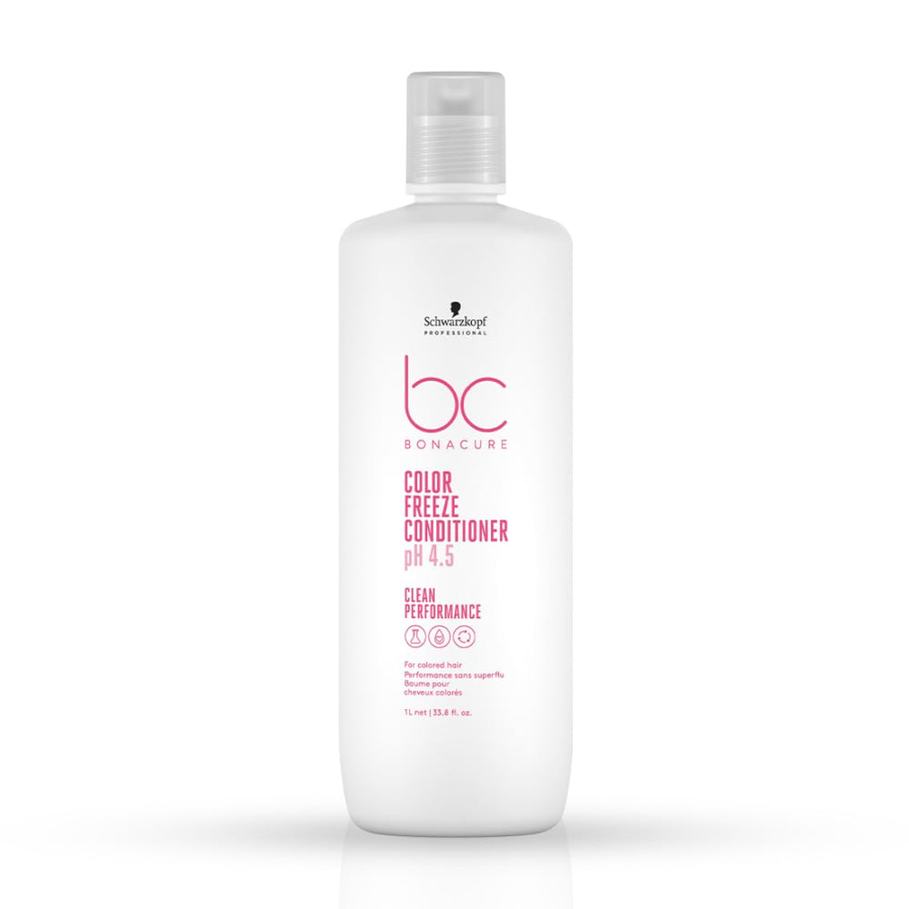 Schwarzkopf Bonacure Color Freeze Conditioner bottle pour for color-safe conditioning.
