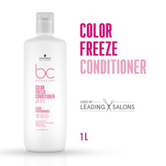 Schwarzkopf Bonacure Color Freeze Conditioner pump-top ensures even product distribution.