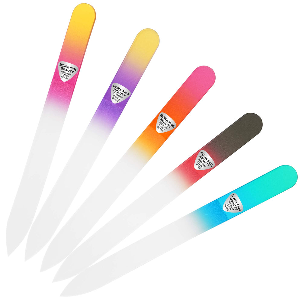 Bona Fide Beauty Czech glass file set packaging display for bulk purchase