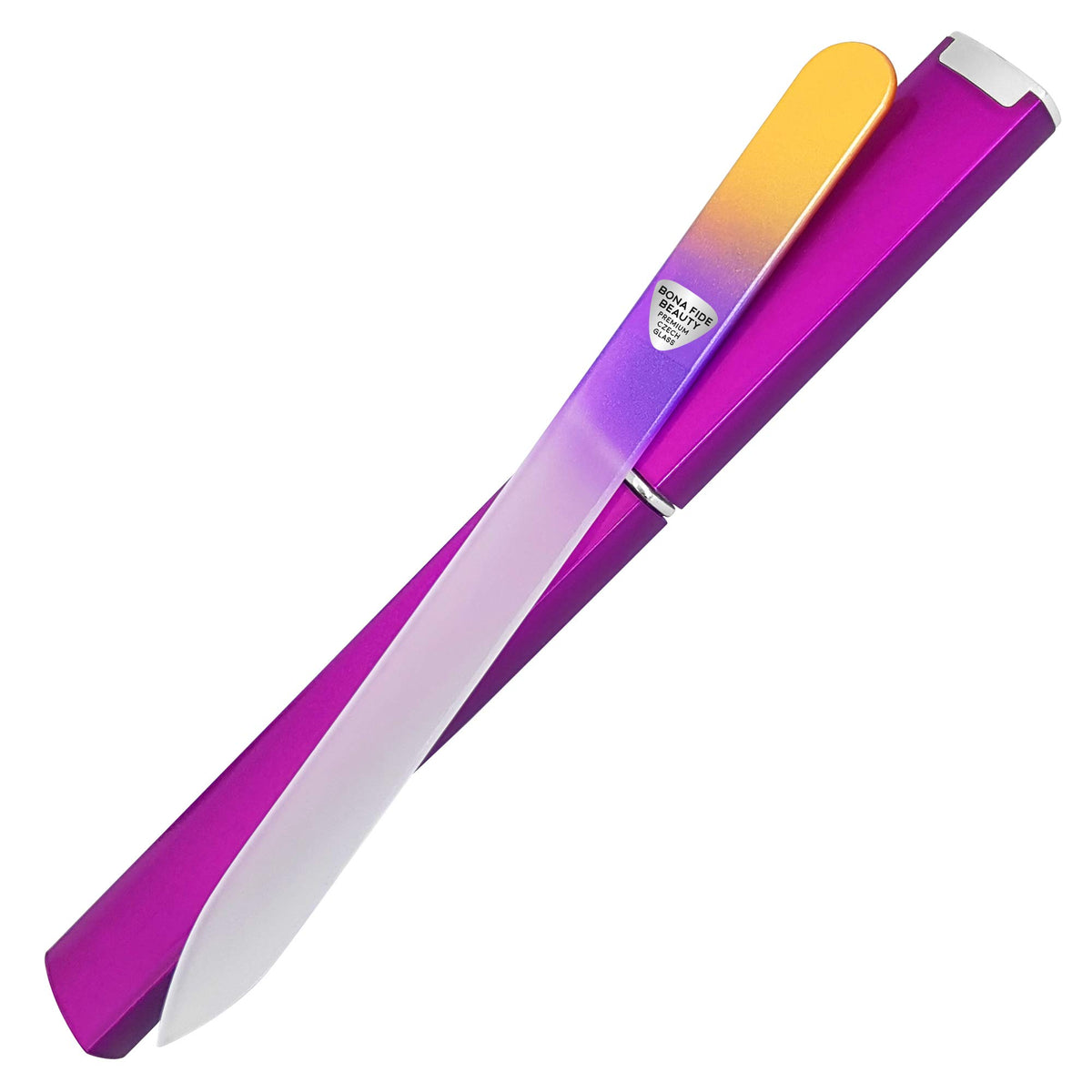 Bonafide Beauty premium Czech glass fingernail file close-up for smooth salon-quality results