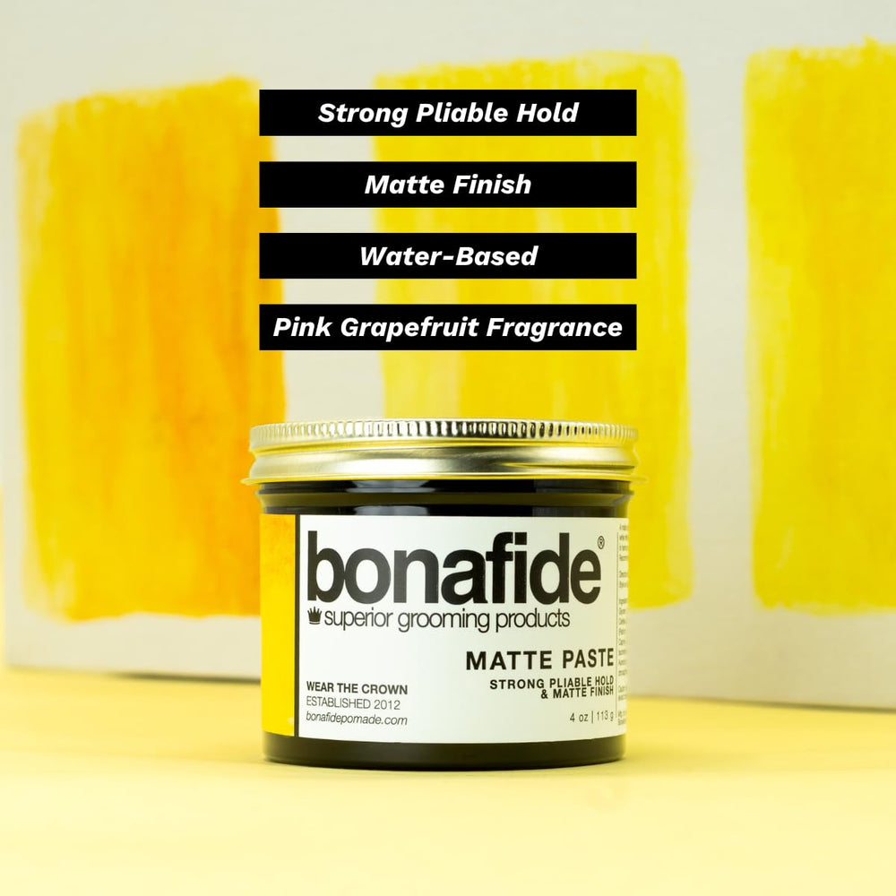 Bonafide Pomade Matte Paste being applied for textured matte styling.