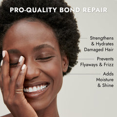 Bondbar Repairing Shampoo on wet hair demonstrating moisture and smooth detangling.