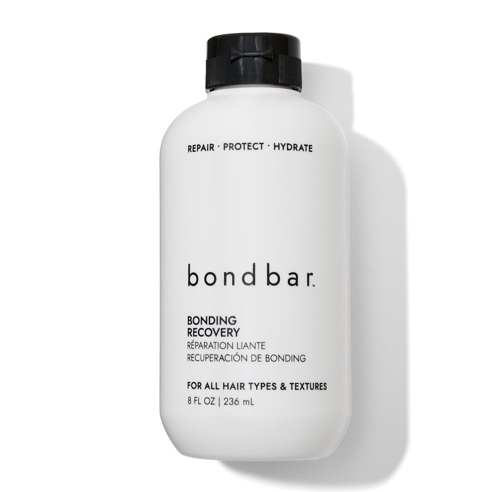 Bondbar Treatment bottle front shows a vegan, damage-protecting formula.