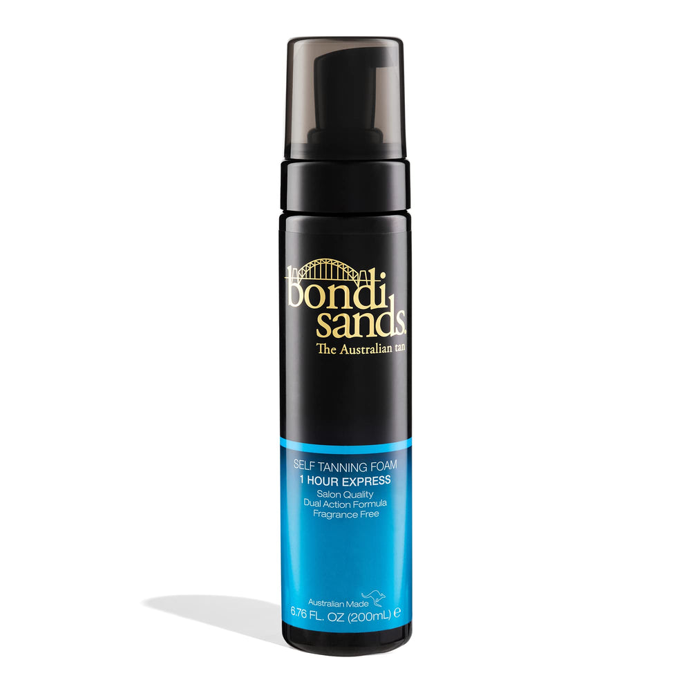 Bondi Sands 1 Hour Express Foam bottle front view for fast, even tanning.