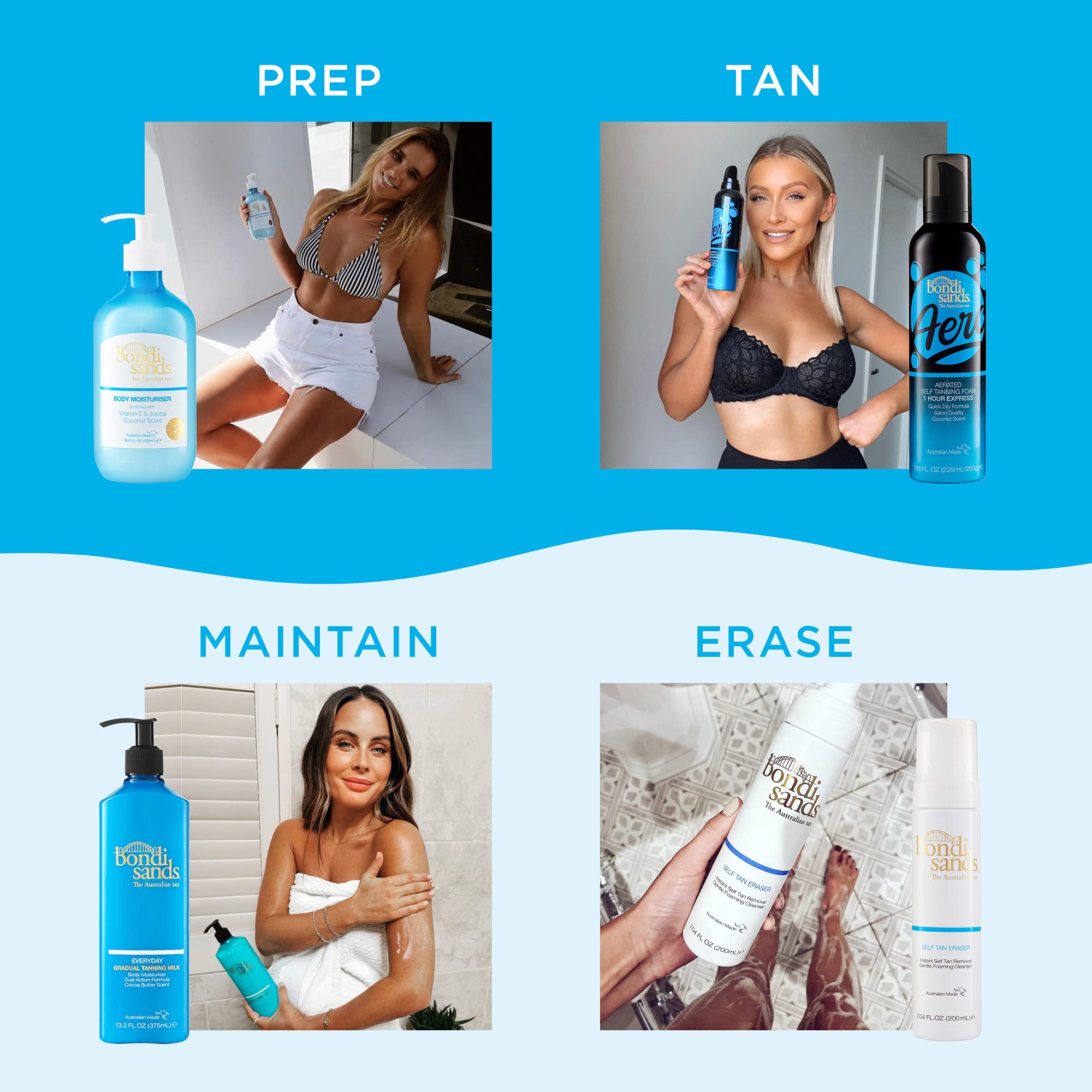 Bondi Sands Aero even-tone application demonstrates bronzed look possibility
