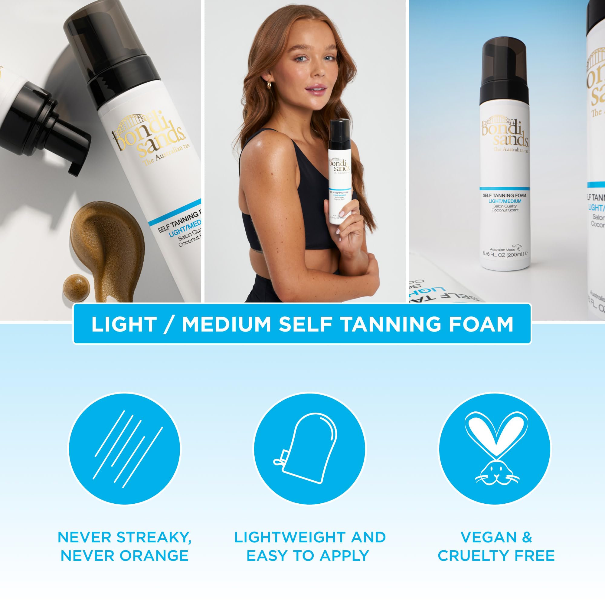 Bondi Sands aloe vera coconut hydration supports comfortable tanning.