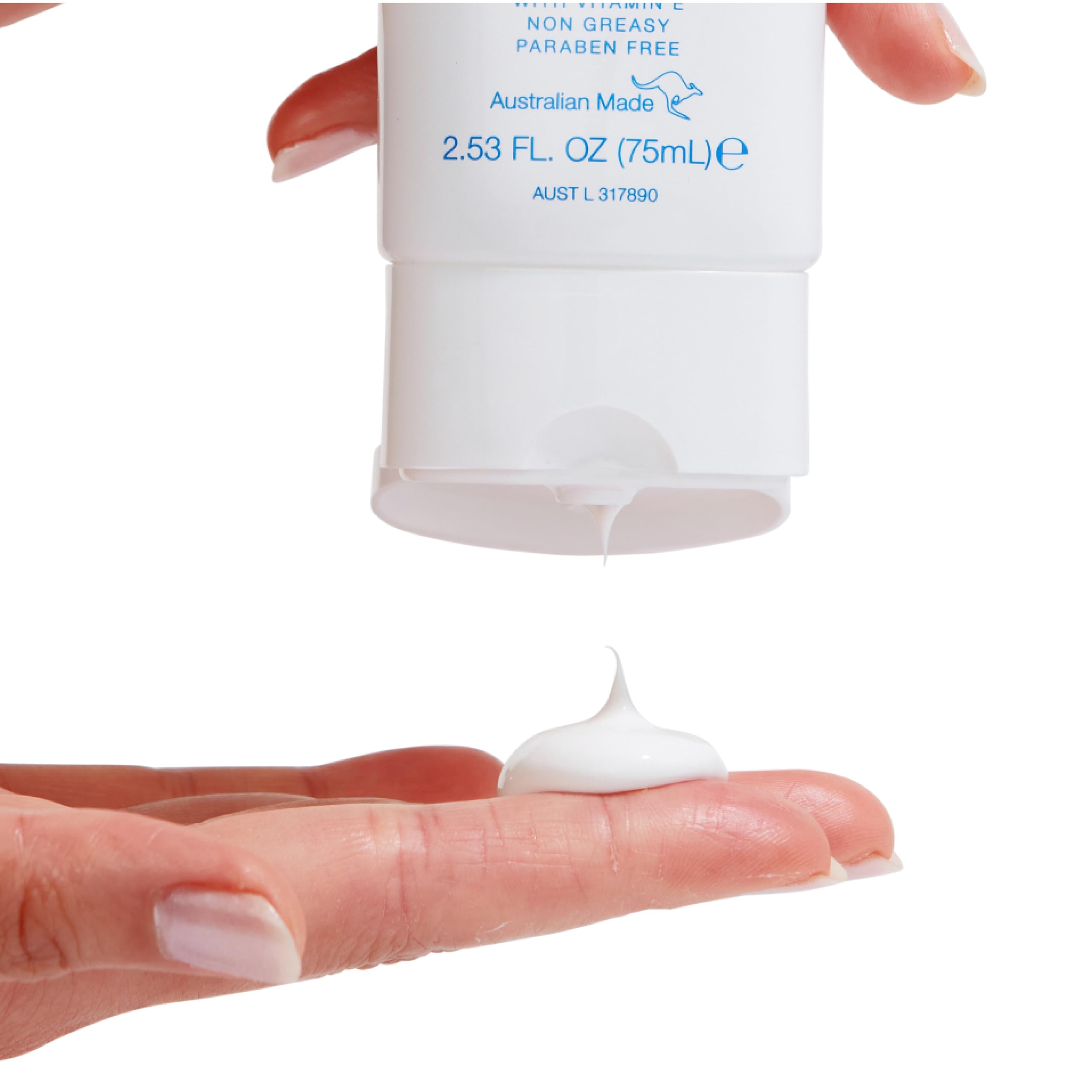 Bondi Sands fragrance-free daily face lotion texture demonstrates quick-absorbing, non-greasy finish.
