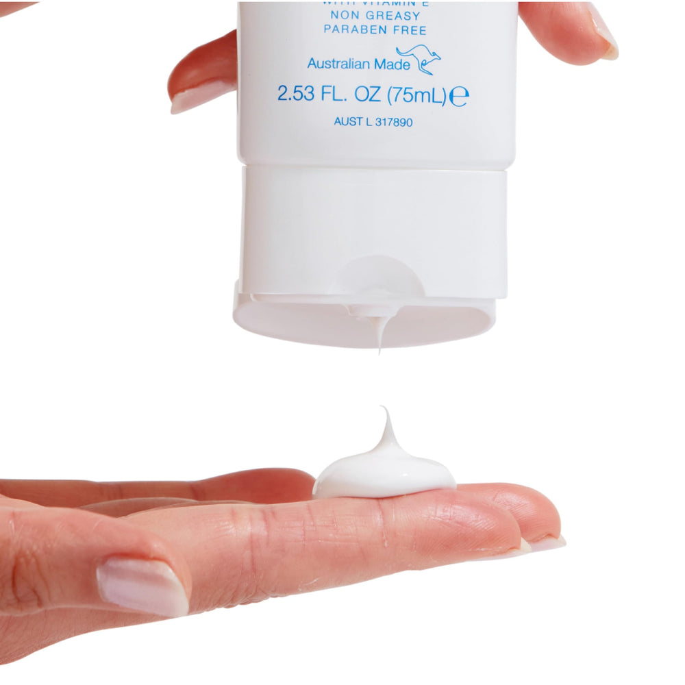 Bondi Sands fragrance-free daily face lotion texture demonstrates quick-absorbing, non-greasy finish.