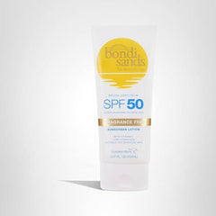 Bondi Sands fragrance-free sunscreen lotion swatch shows quick absorption with invisible look.