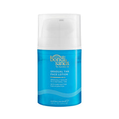 Bondi Sands Gradual Tan Face Lotion bottle with pump illustrating hydrating daily glow.