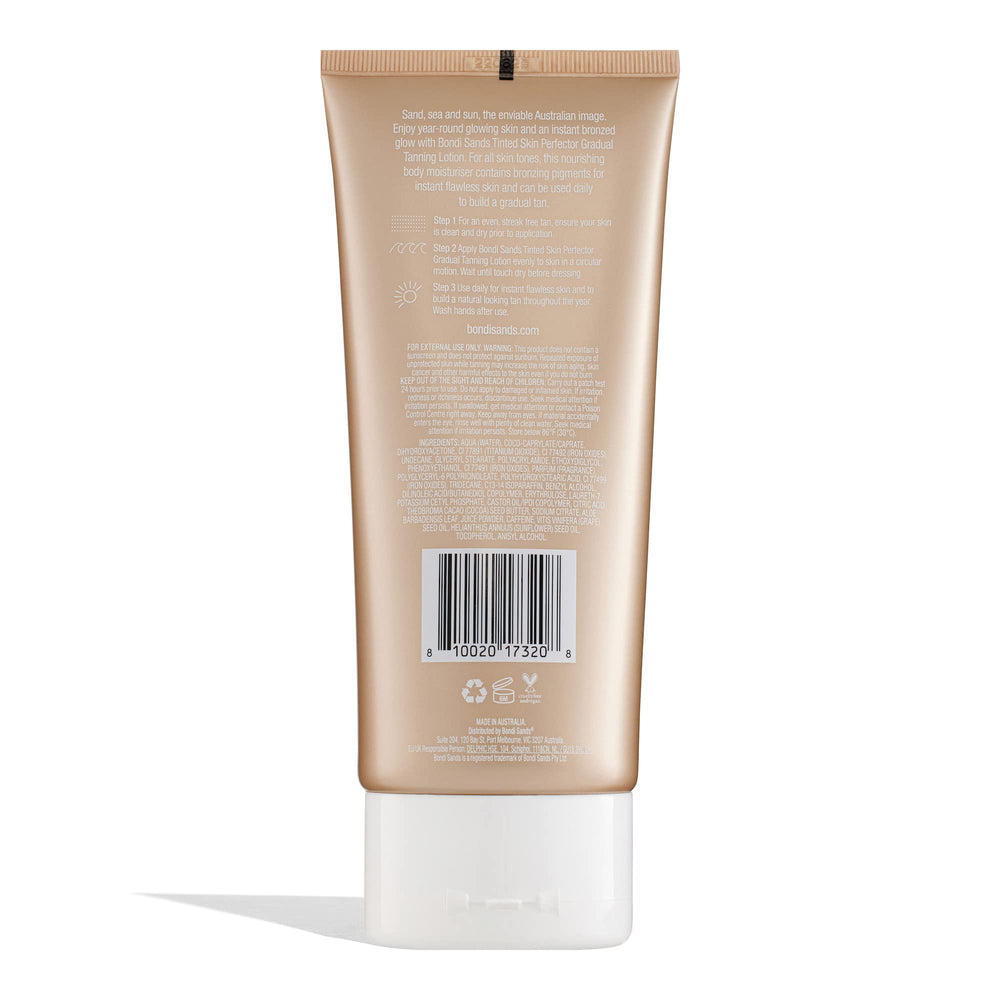 Bondi Sands Gradual Tanning Lotion application on hand demonstrates easy, streak-free self-tanning.