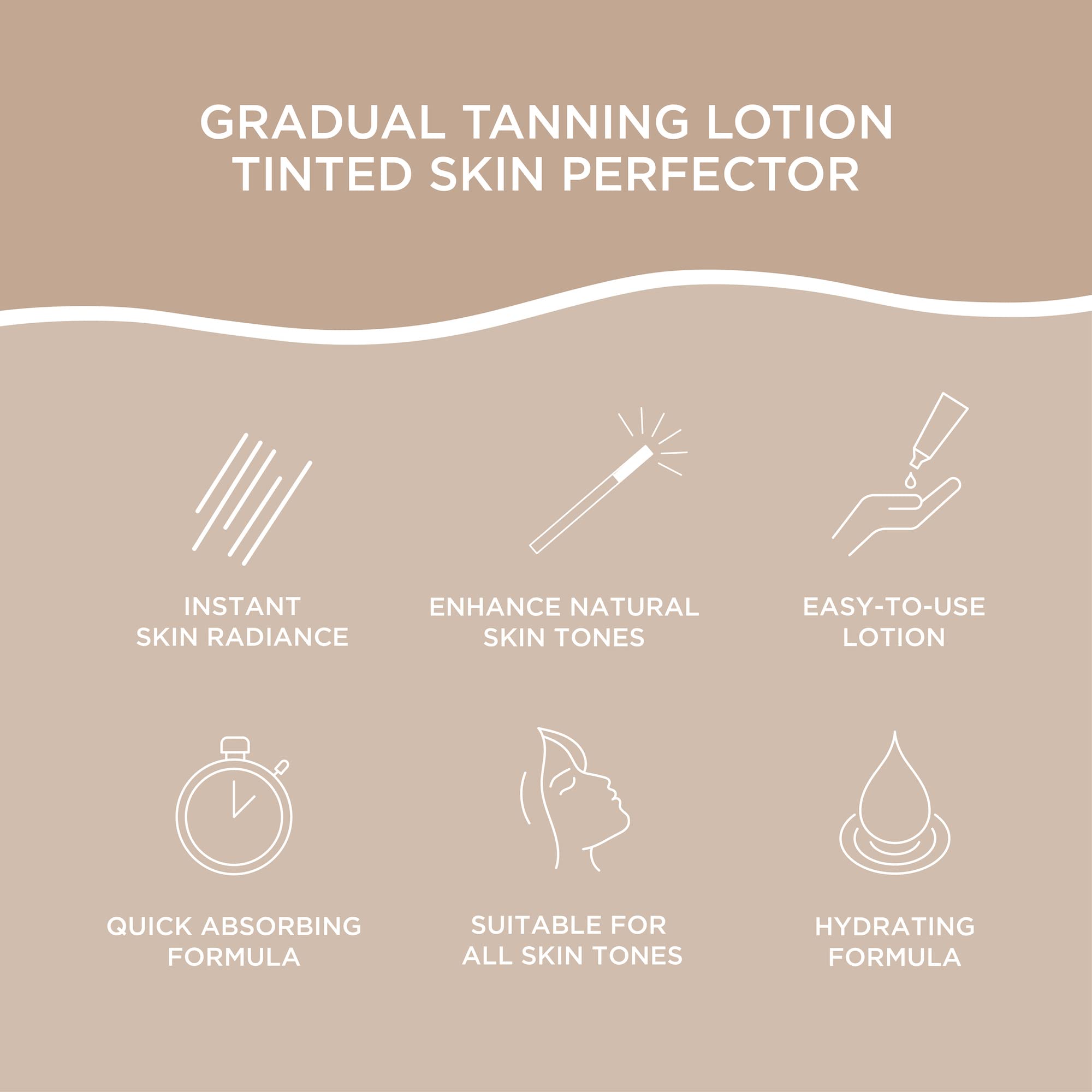 Bondi Sands Gradual Tanning Lotion hands image emphasizes washing after application.
