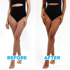 Bondi Sands Liquid Gold applied with sweeping strokes for a natural tan.