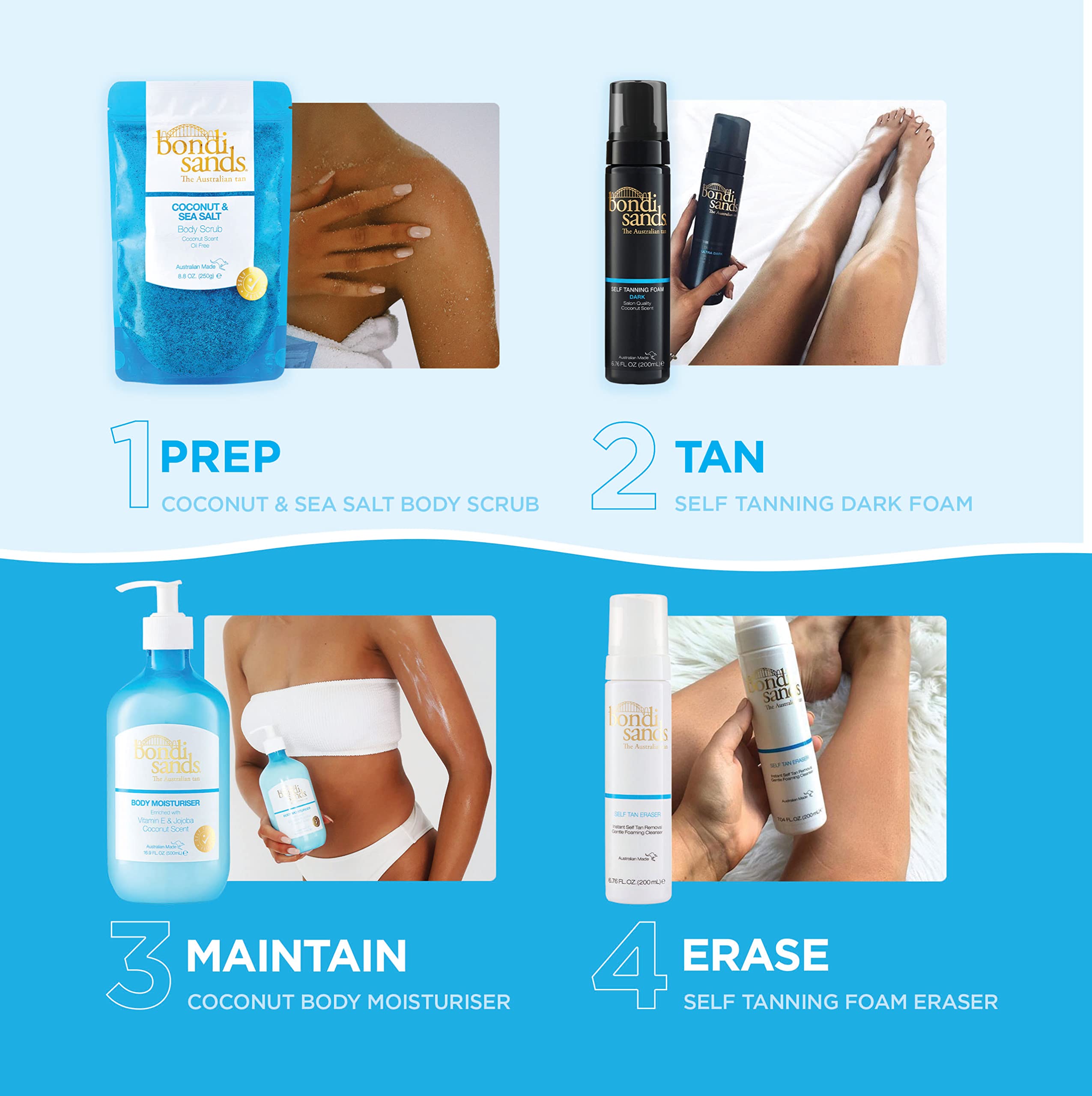Bondi Sands PURE texture close-up shows creamy, fragrance-free consistency for sensitive skin.