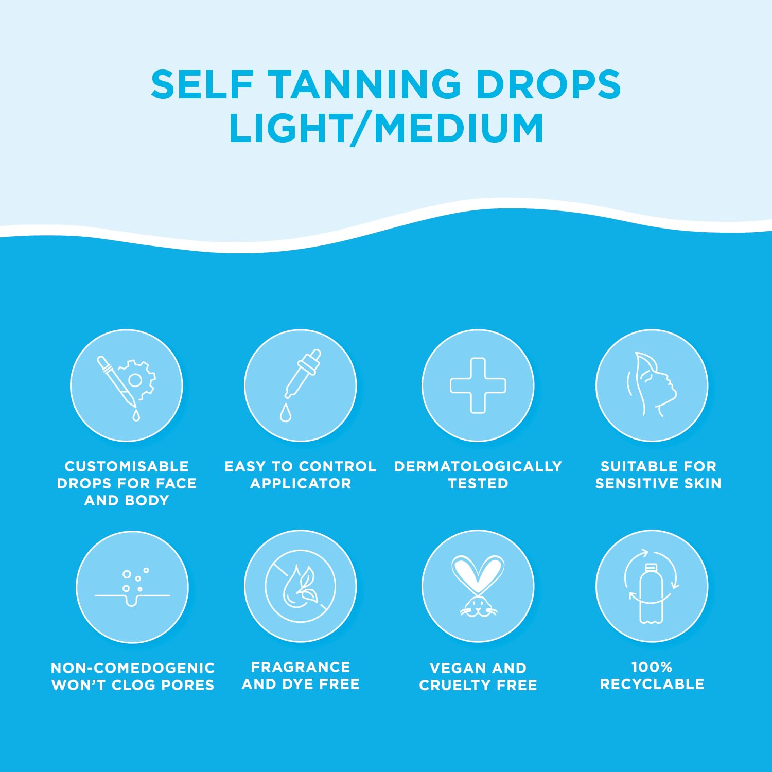 Bondi Sands Self Tan Drops glow-ready result after using with moisturizer