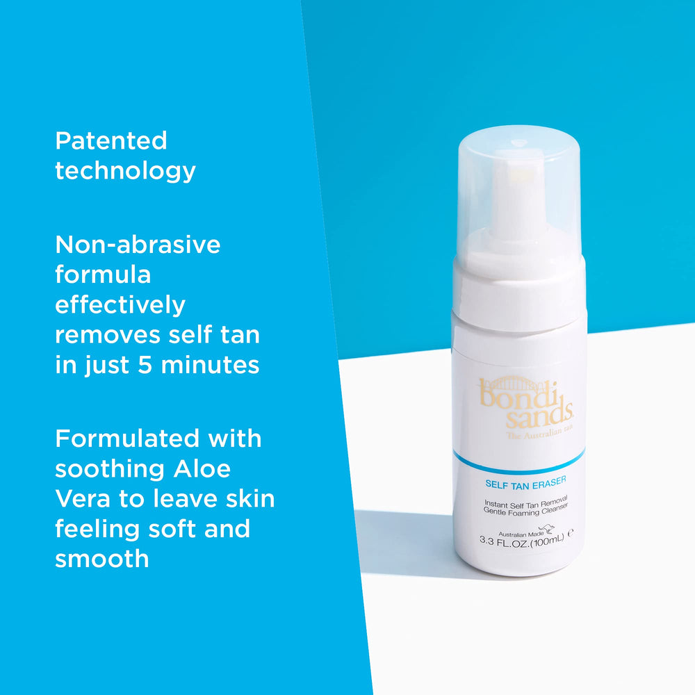 Bondi Sands Self Tan Eraser aloe close-up highlights soothing hydration after removal