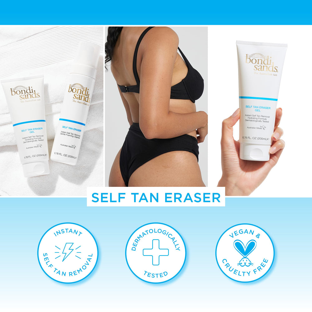 Bondi Sands Self Tan Eraser rinse hands image shows preparation for a fresh tan