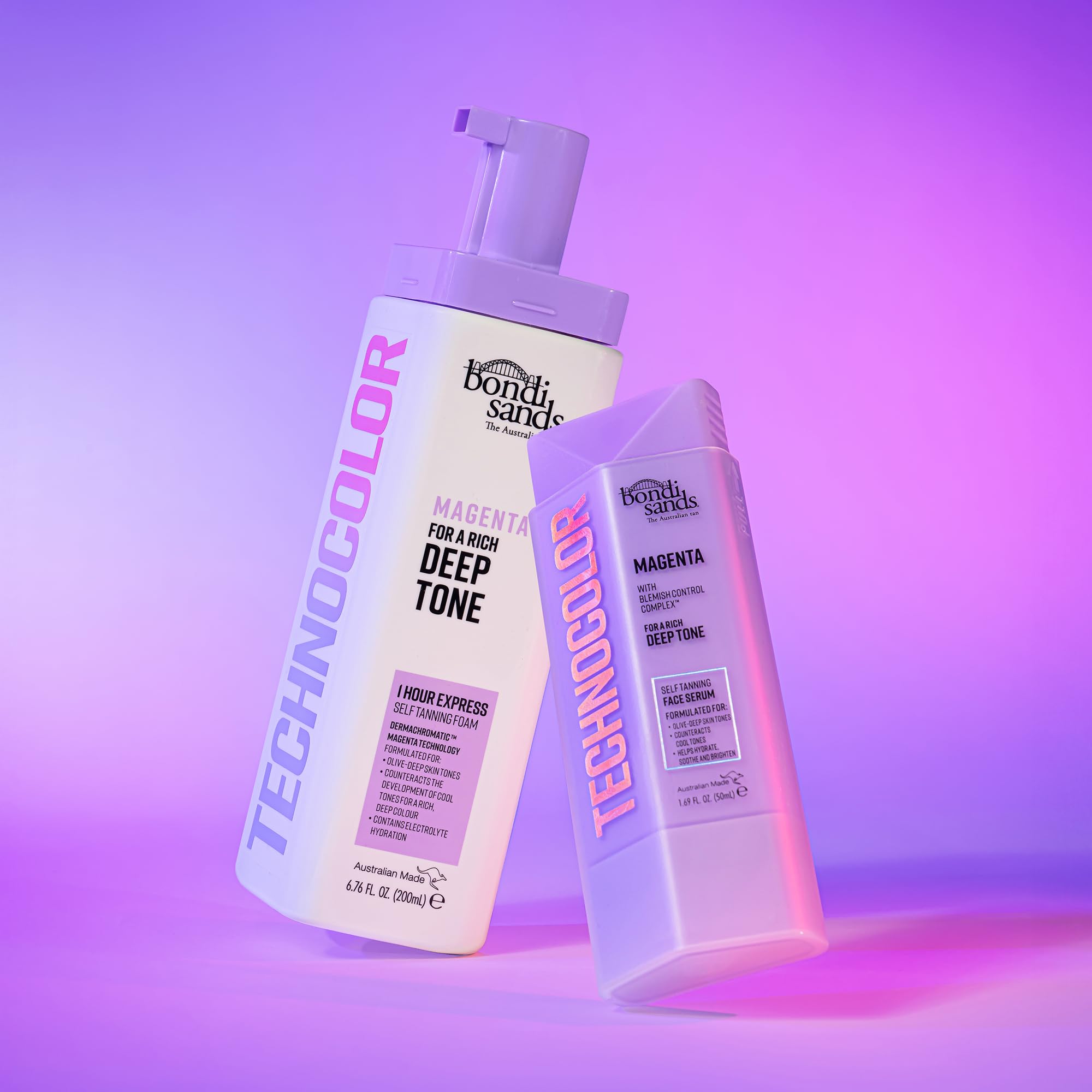 Bondi Sands Technocolor Face Serum closeup glow on skin