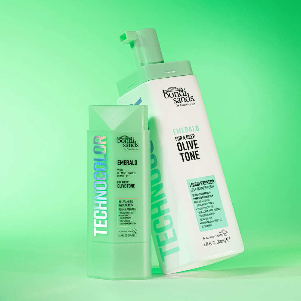 Bondi Sands Technocolor Face Serum night-use concept for gradual color.