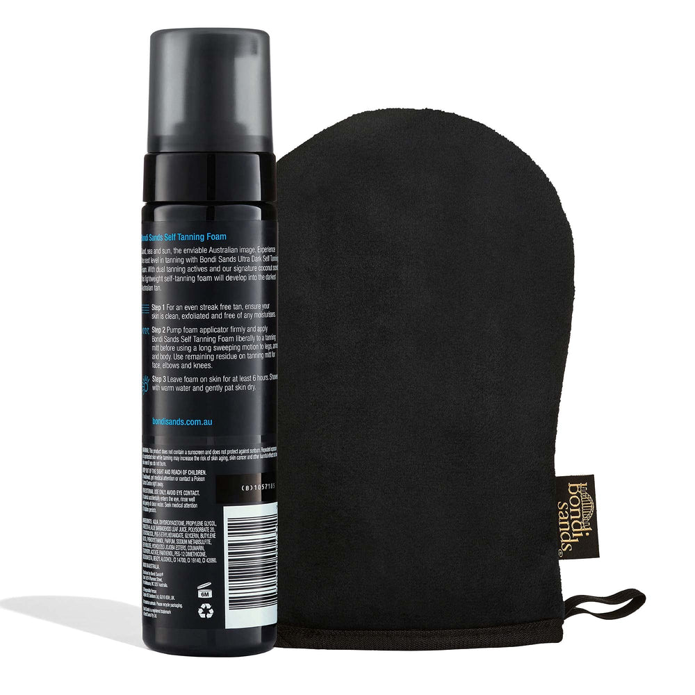 Bondi Sands Ultra Dark foam texture close-up highlights creamy, streak-free color potential.