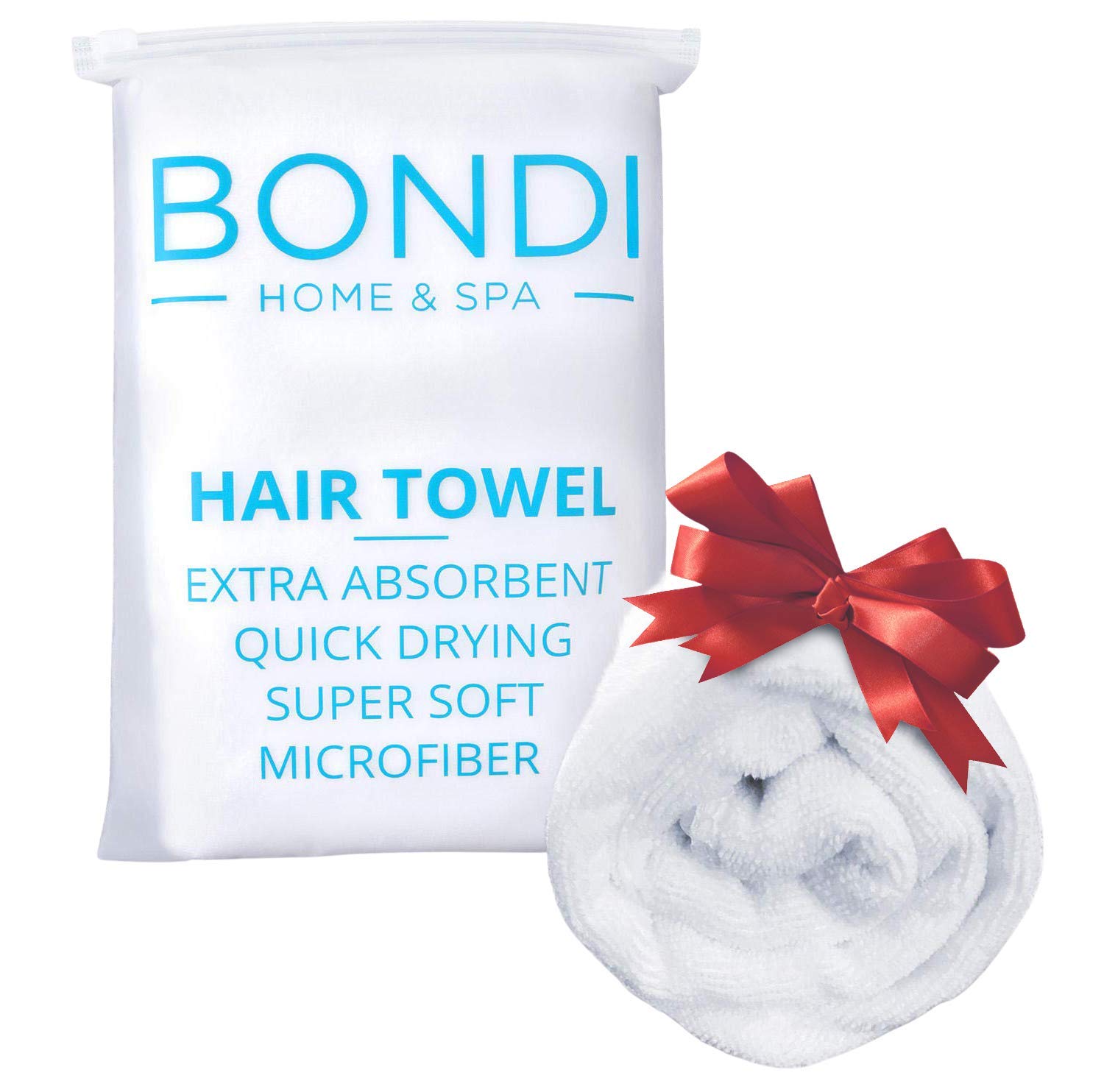 Bondi Spa microfiber hair towel soft touch for silky frizz-free hair