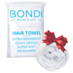 Bondi Spa microfiber hair towel soft touch for silky frizz-free hair