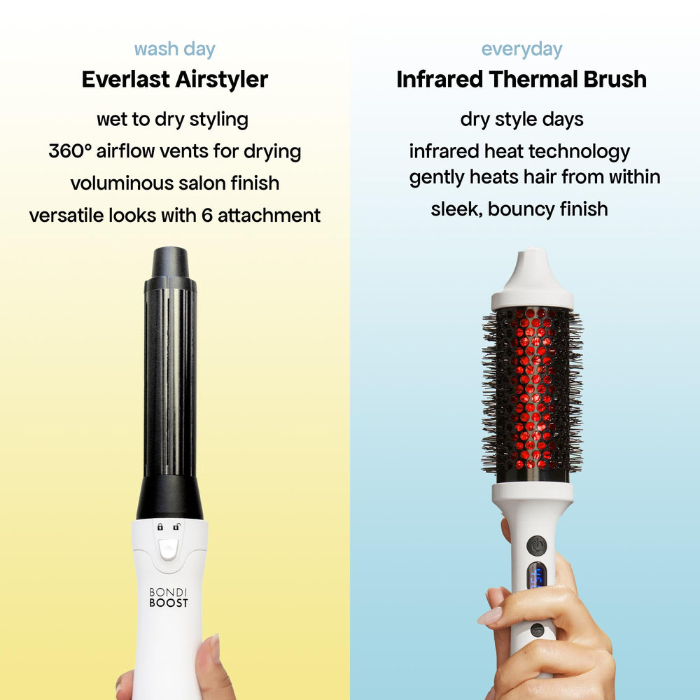 BondiBoost ergonomic handle reduces hand fatigue during longer styling sessions.