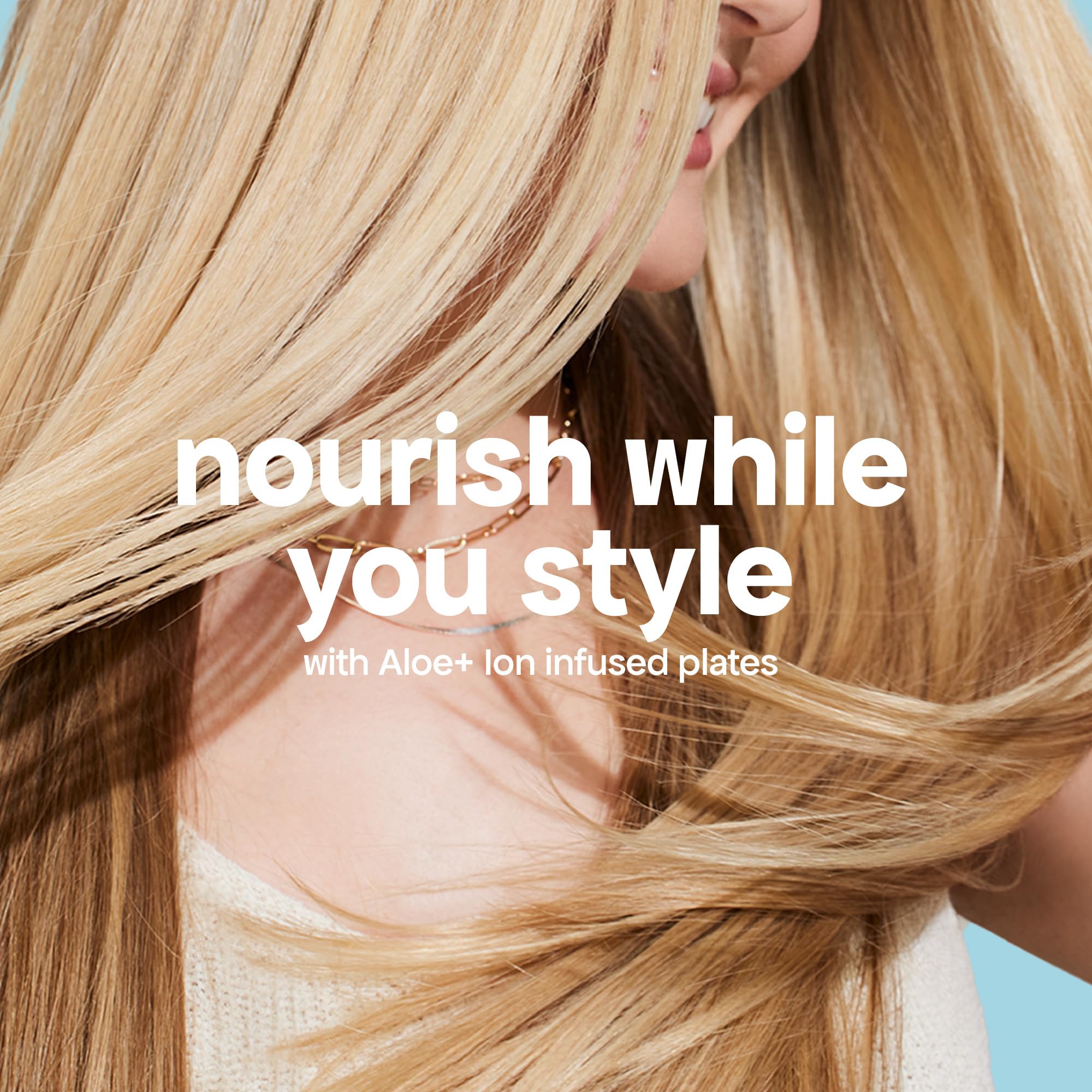 BondiBoost Aloe Plated Flat Iron swivel cord improves maneuverability