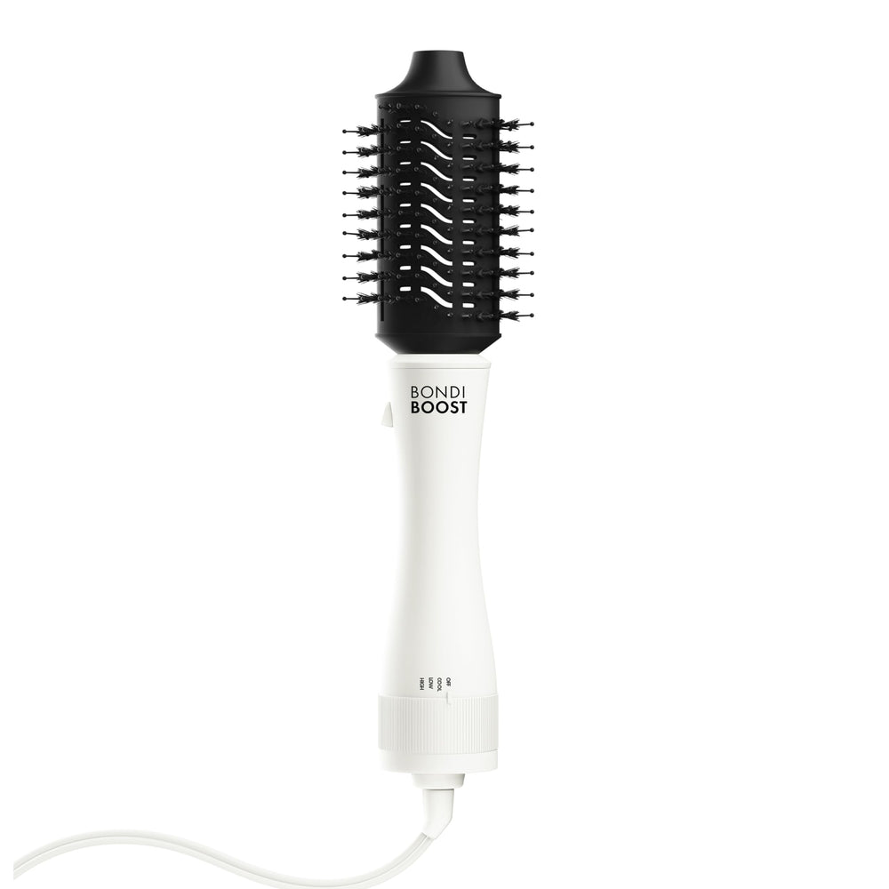 BONDIBOOST front view of blowout brush showing controls and compact design for easy styling