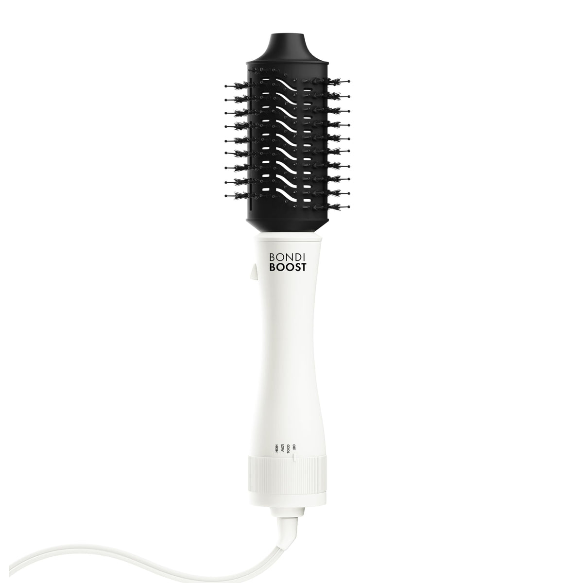 BONDIBOOST front view of blowout brush showing controls and compact design for easy styling