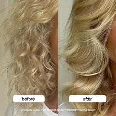 BondiBoost mist applied to damp hair before styling for protection.