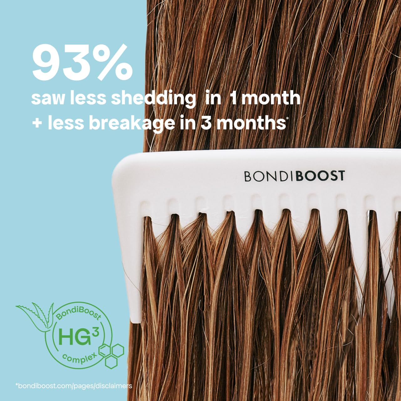Bondiboost HG conditioner being applied to hair for smooth feel.