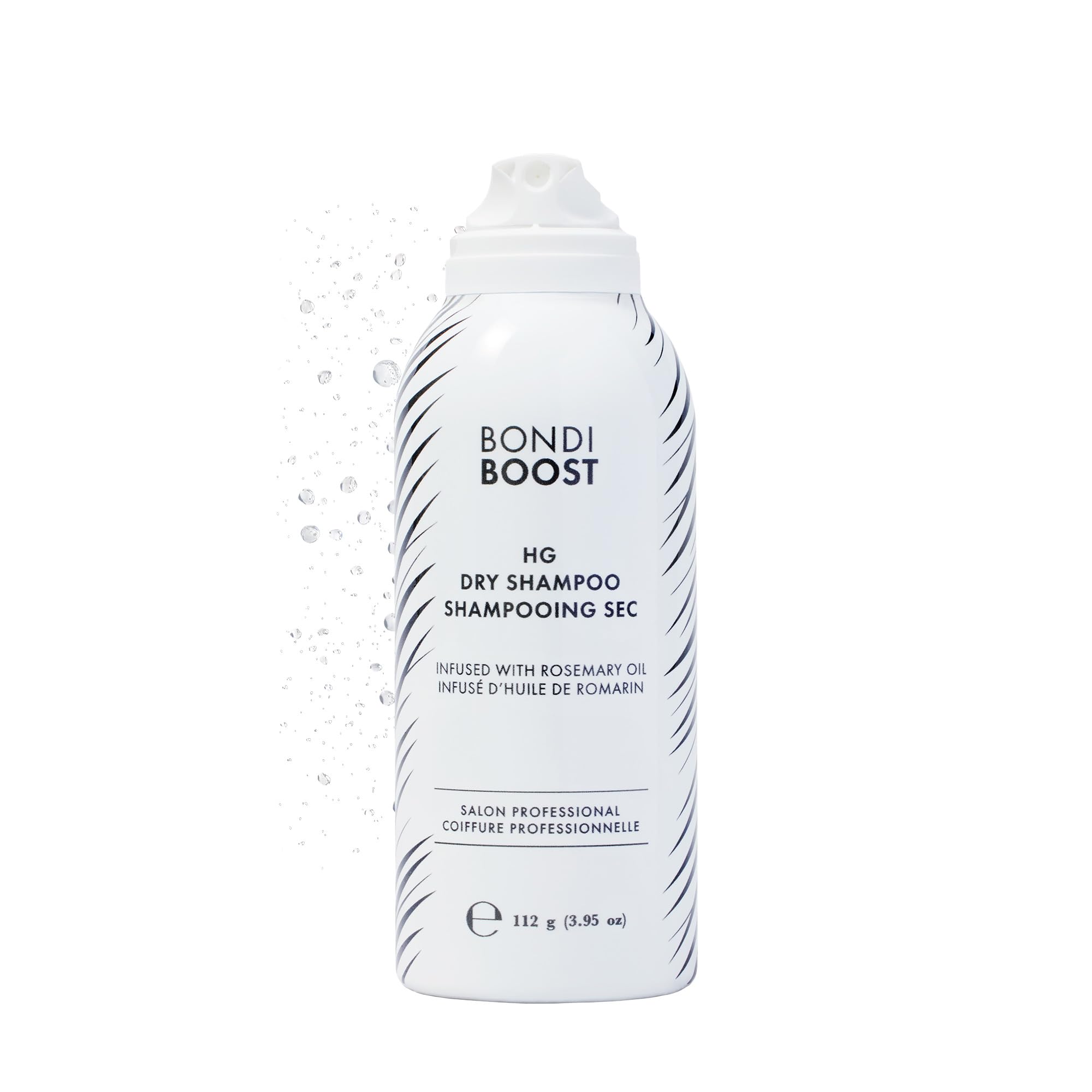BondiBoost HG Dry Shampoo bottle—clean formula for oil absorption and quick refresh.