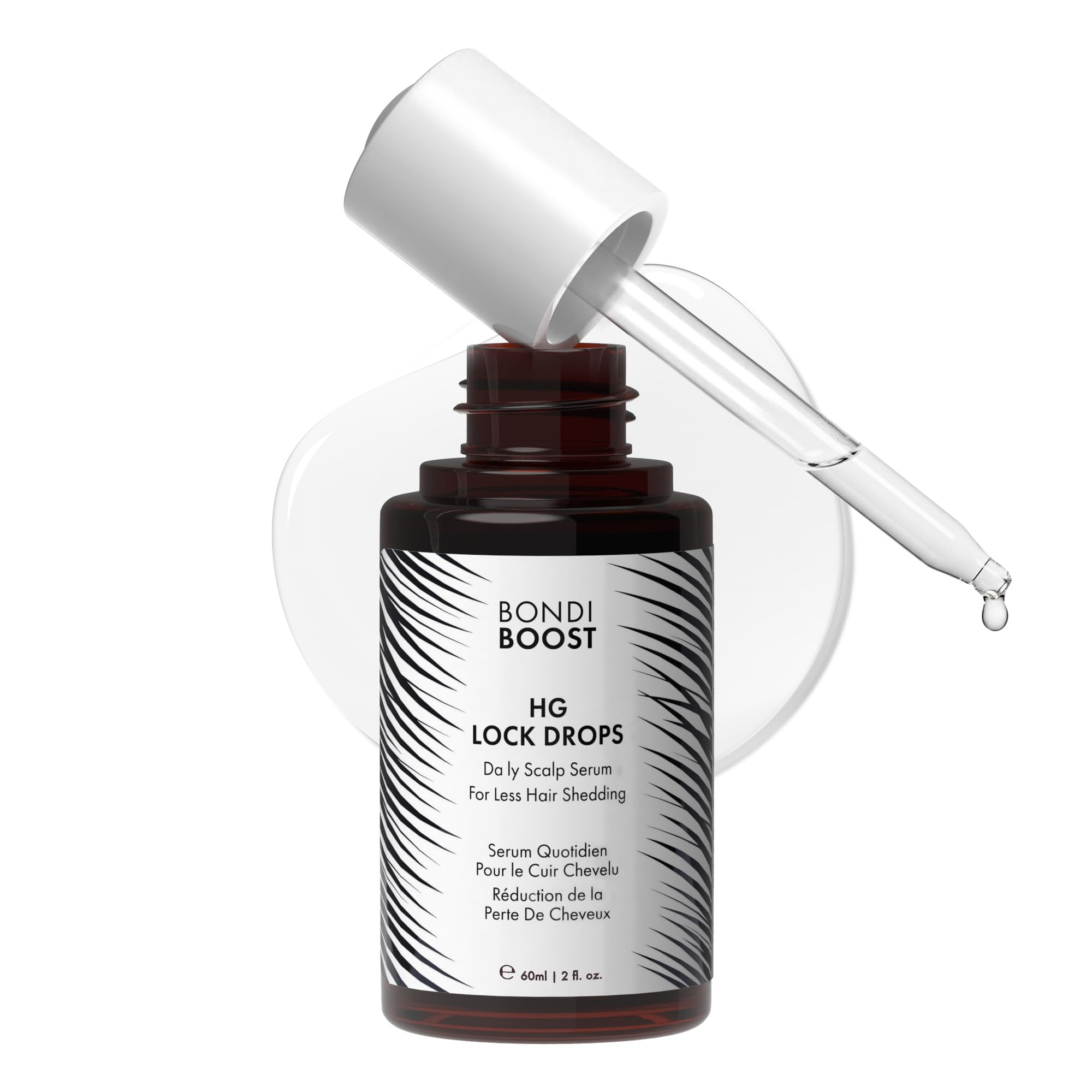 BondiBoost bottle front packaging showing clean design and daily serum benefit